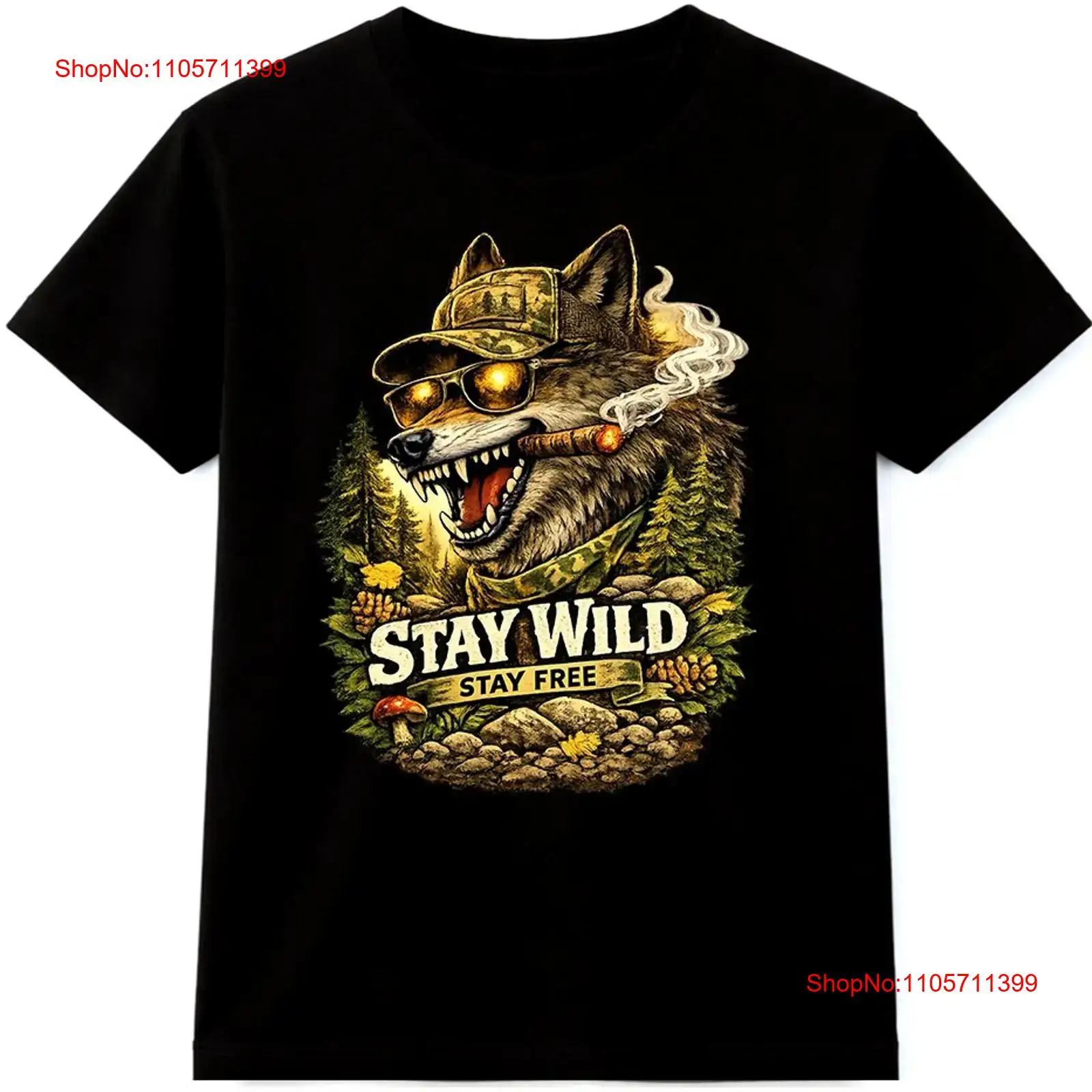 Wildman Hunting & Outdoor Vanderbijlpark - Wolf T Shirt Stay Wild Free
