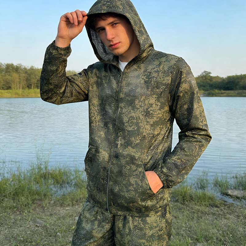 Camouflage Hunting Jacket - Tactical Hoodies Suits Camo Mesh Hiking