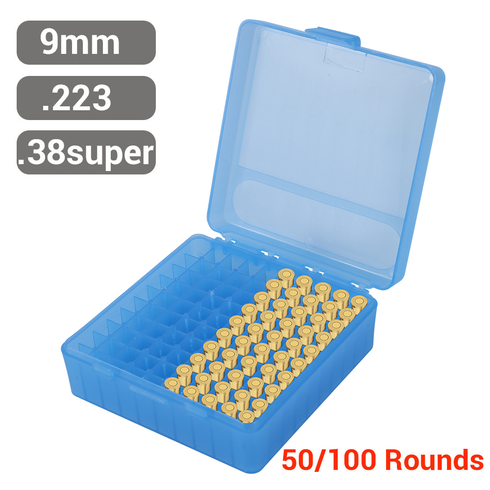 Hunting Outdoor Stores - 50/100 Rounds Tactical Bullet Box 9mm/.223/.38Super